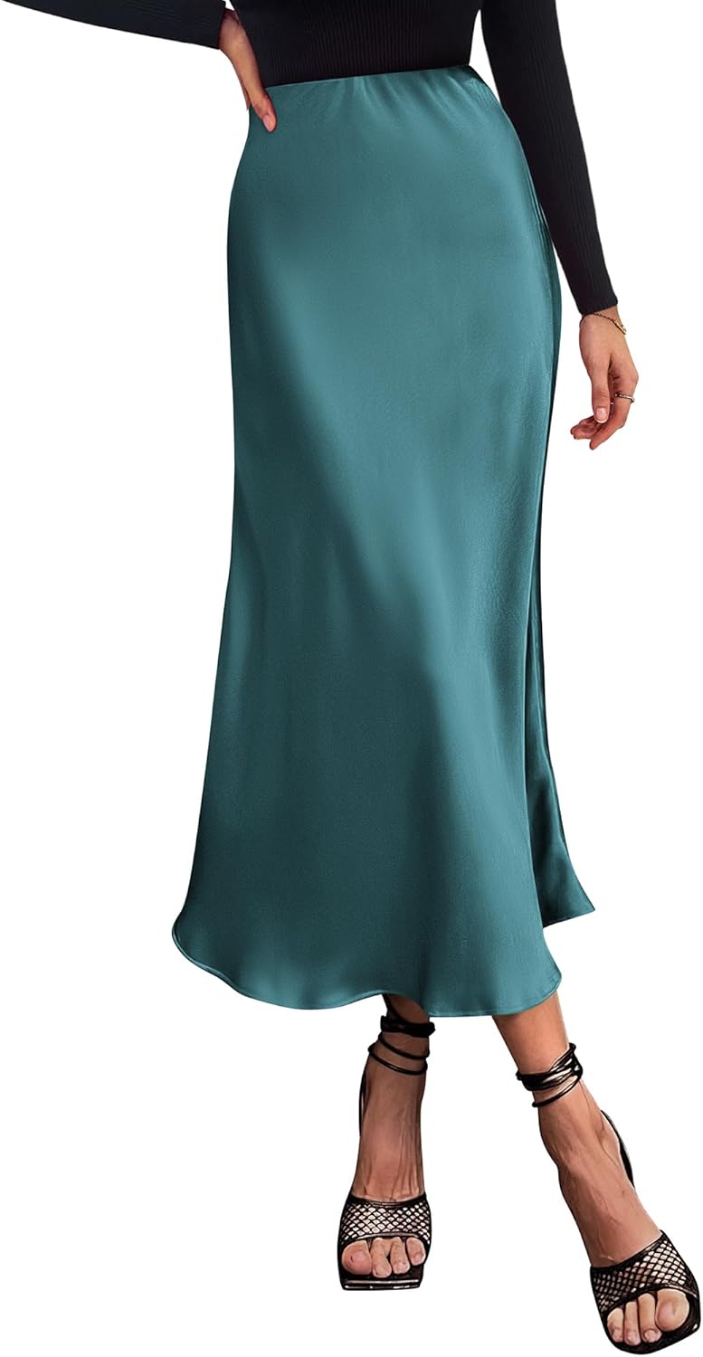 Elegant Long Satin Skirt for Women - Perfect for Any Occasion