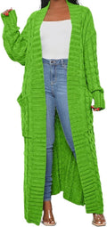Stylish Women's Long Cable Knit Cardigan for Layered Looks