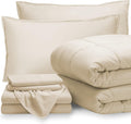 Full Size Sand 7 Piece Comforter & Sheet Set - Ultra-Soft 1800