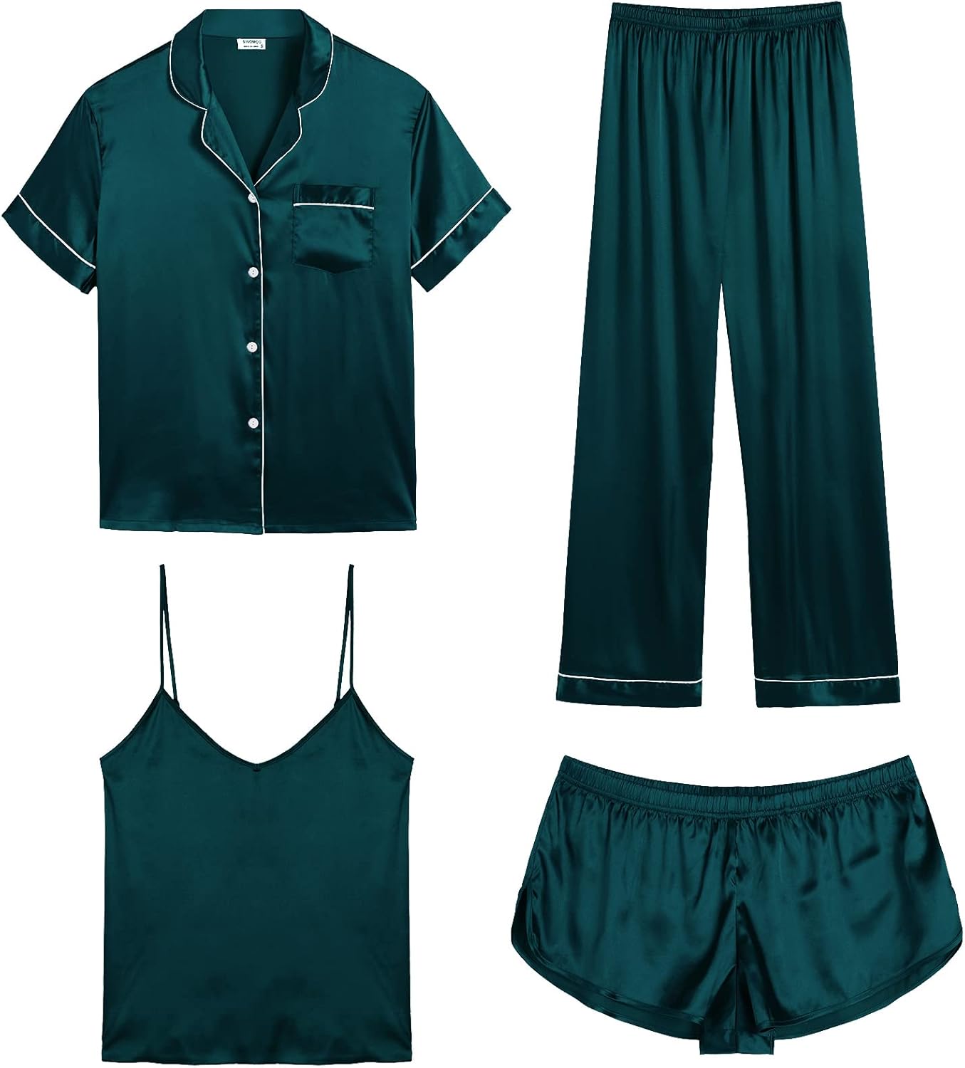 Luxurious SWOMOG Womens Silk Satin Pajamas Set for Comfort
