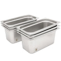 6 Pack Hotel Pans 1/3 Size 6 in Deep - Commercial Stainless Steel