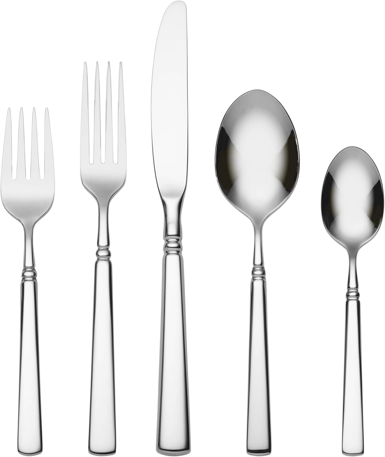 Oneida Silverware Set Easton 5-Piece Flatware for Elegant Dining