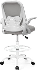 Drafting Chair Tall Office Chair Gray - Enhanced Lumbar Support