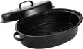 Granite Roasting Pan Medium 16 in Oval Roaster with Domed Lid - Juicy
