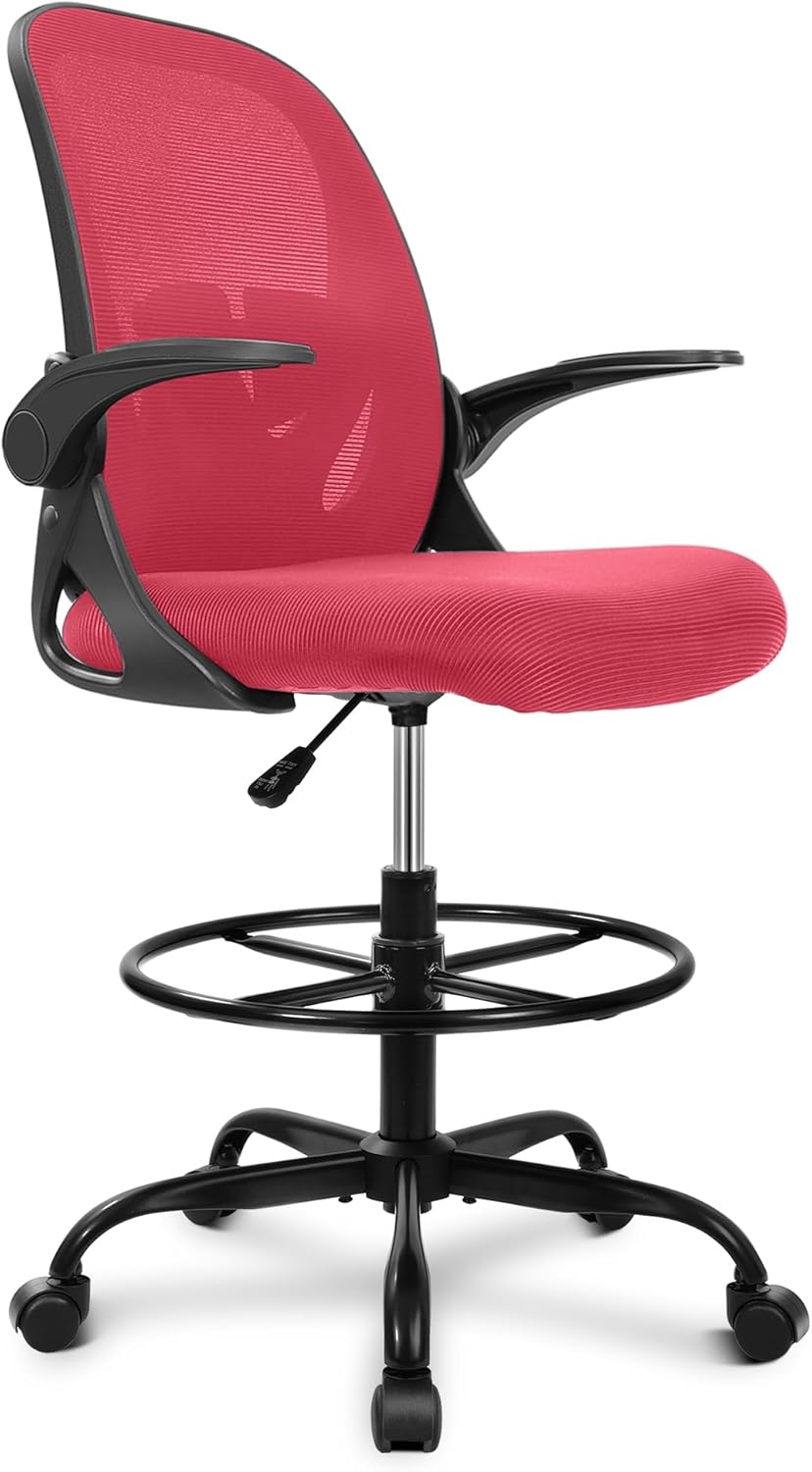 Primy Drafting Chair with Adjustable Footrest and Armrests