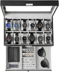GUKA 12-Slot Leather Watch Box - Organize in Style!