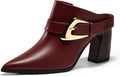 Coutgo Womens Chunky Heel Mules Boots - Comfortable Dress Booties