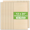18PCS Basswood Sheets 12 x 24 x 1/8 in - Large Laser Cutting Pack