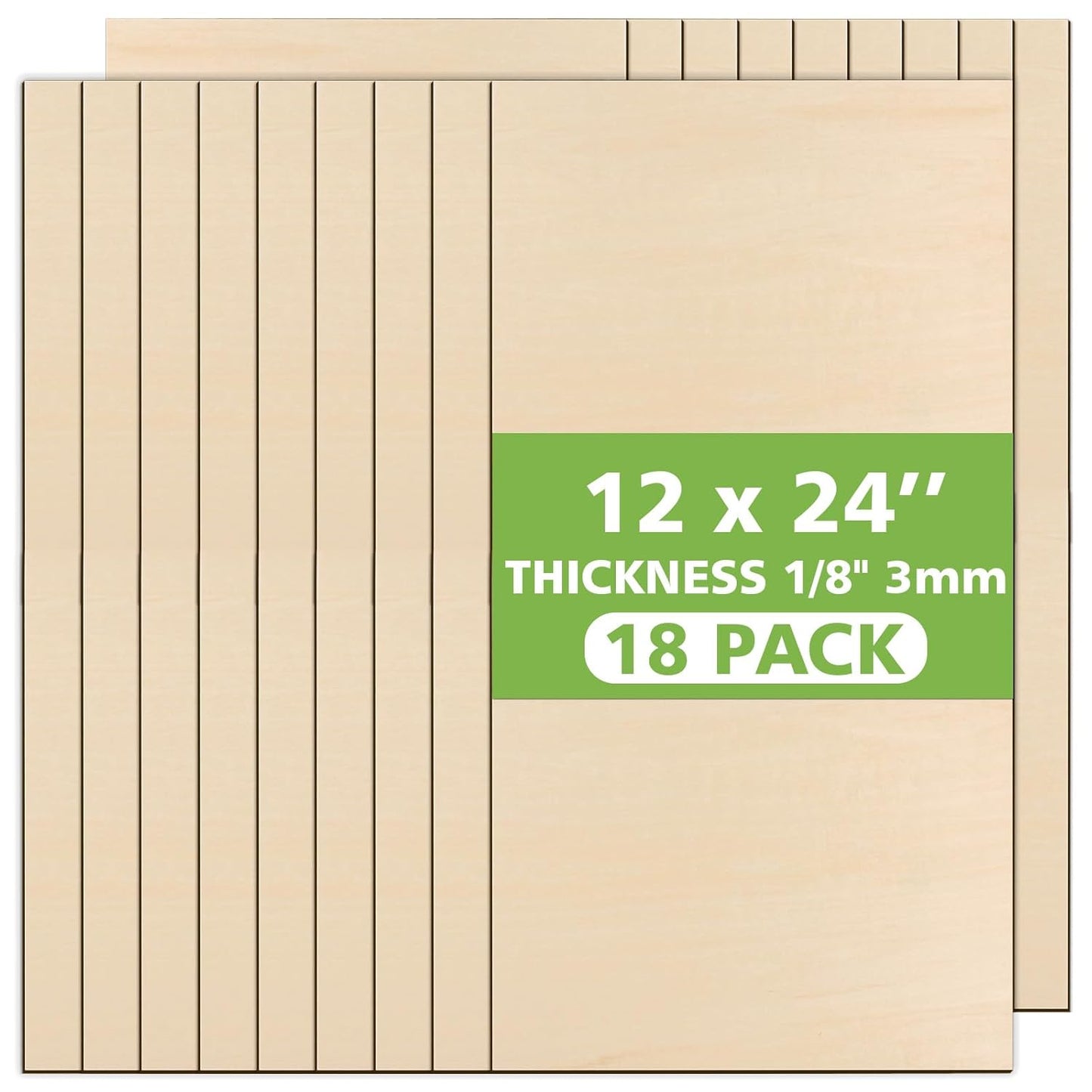 18PCS Basswood Sheets for Laser Cutting and Engraving Projects