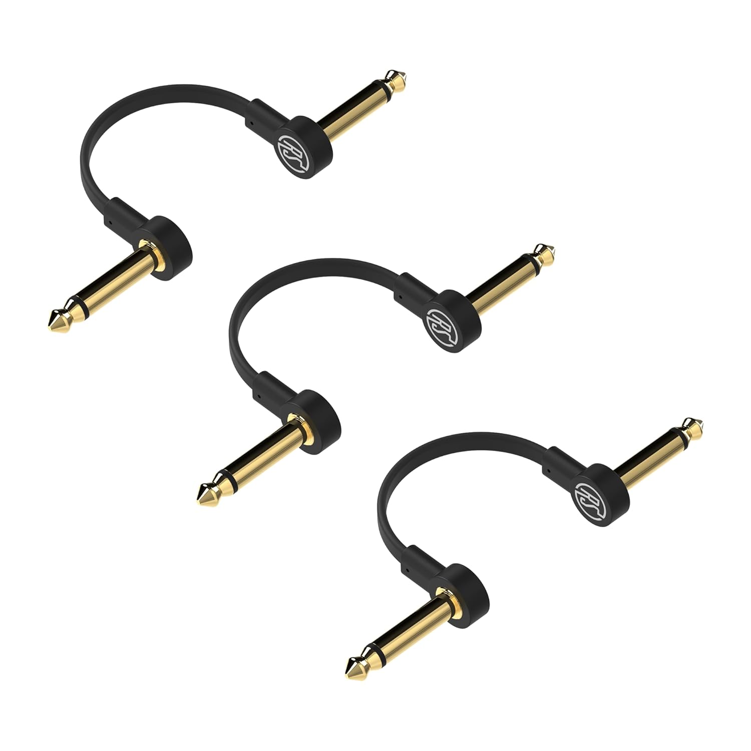 Guitar Flat Patch Cables for Pedalboards - 24 Inch Pack of 3