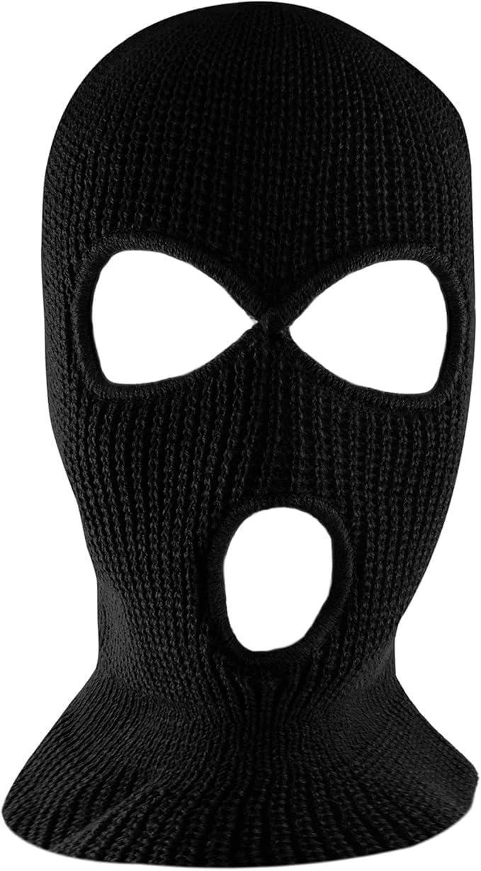 Ultimate Warmth: Knitted Ski Mask for Extreme Sports, Black