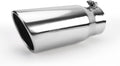 Richeer 4 to 5 in Exhaust Tip 12 in Length - Polished Bolt-On Look