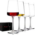 BACLIFE Hand Blown Red Wine Glasses Set of 4 - 19 oz Elegant Crystal