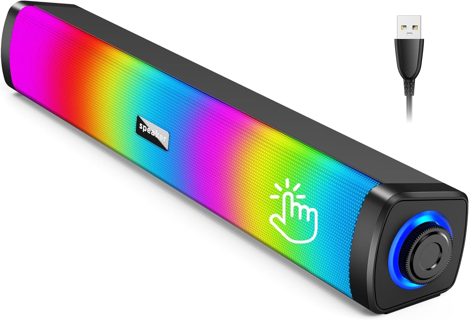 Computer Speakers for Desktop with RGB Touch Lights and Sound