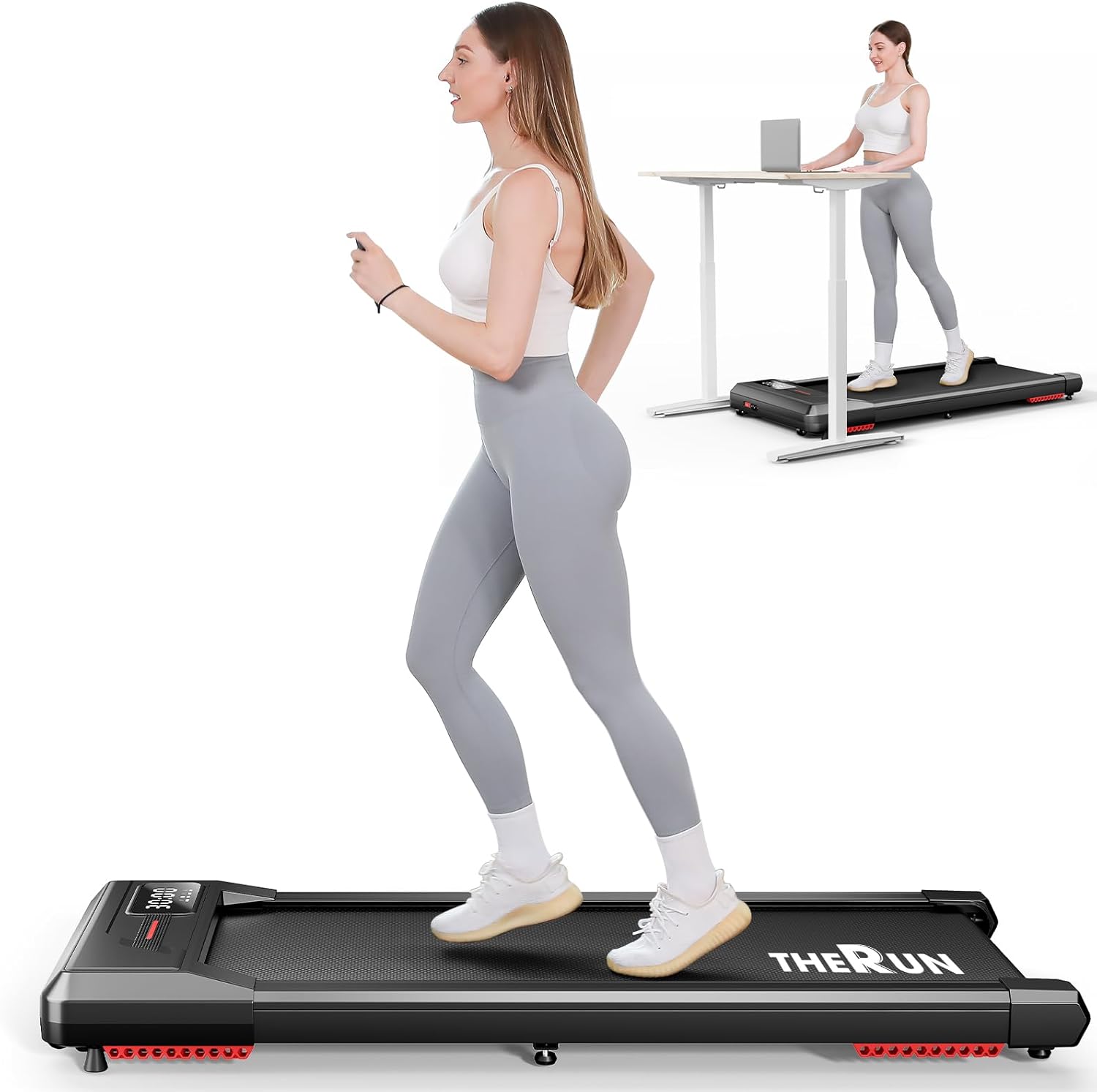 THERUN Portable Walking Pad Treadmill - Max Weight 265 lbs!