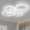 Modern LED Ceiling Light 6 Rings Flush Mount - Clean Contemporary