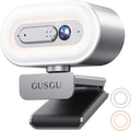 GUSGU G920 2K Quad HD Webcam for PC - Clear 2.5K Video with Ring Light