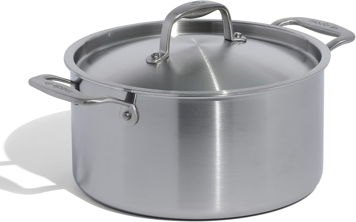 Professional 6qt Stainless Stock Pot - Italian Crafted - Induction Ready