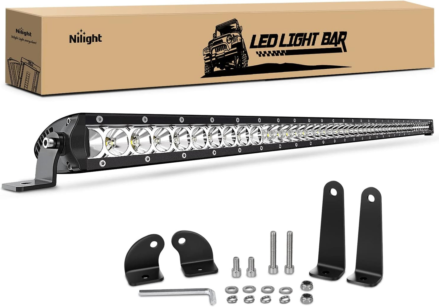 Nilight 41inch 200W LED Spot Flood Combo Light Bar for Trucks