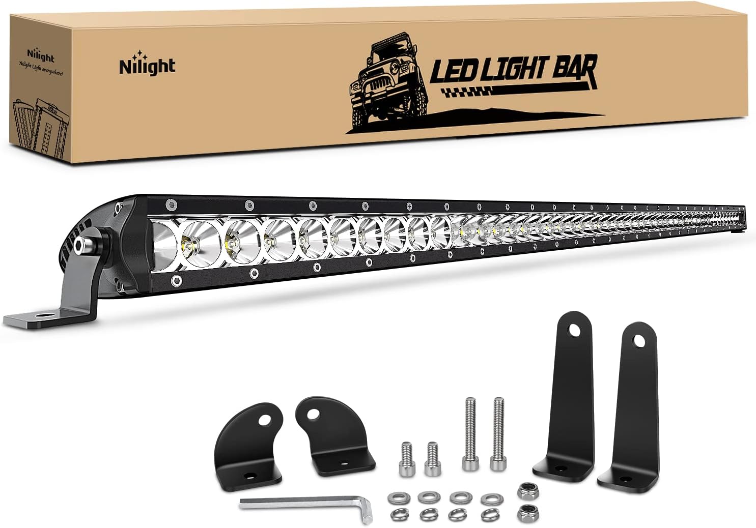 Nilight 41inch 200W LED Spot Flood Combo Light Bar for Trucks