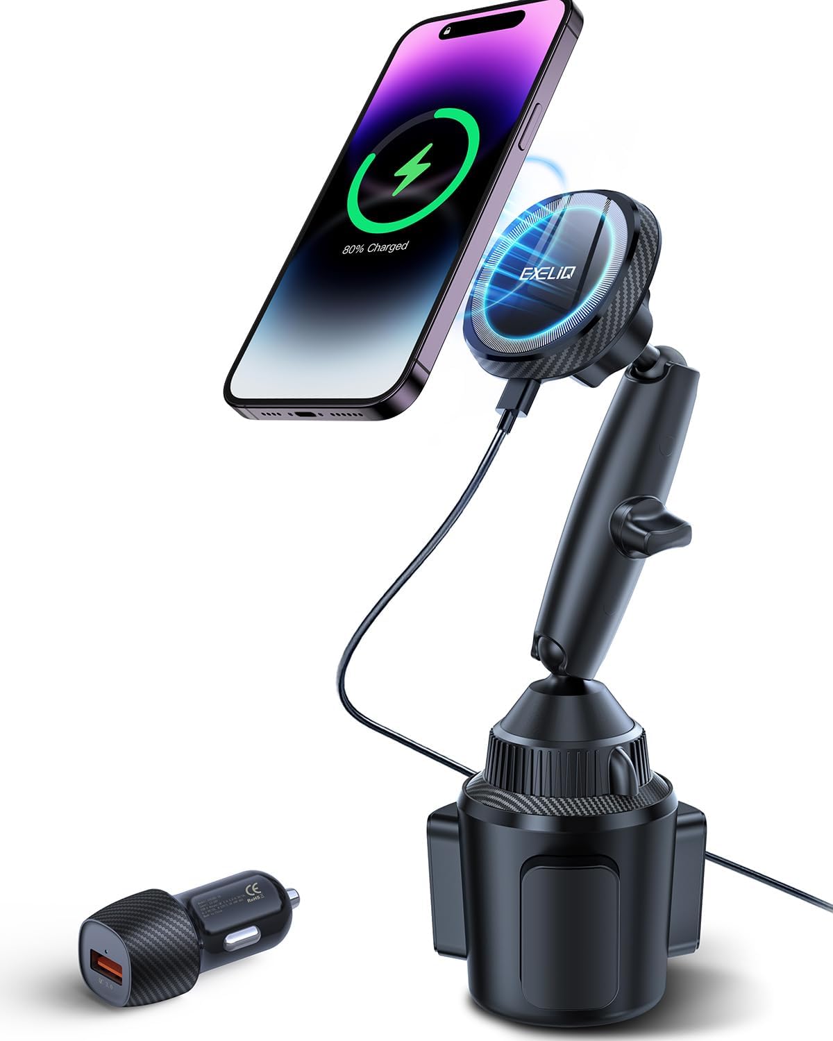 Wireless Fast Charger Car Mount [5-in-1] - EXELIQ