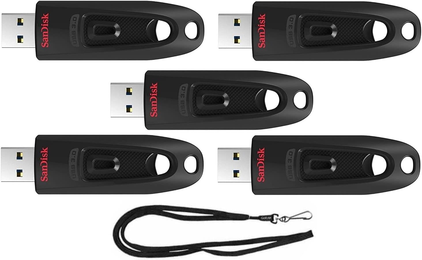 SanDisk 128GB Ultra USB 3.0 Flash Drive Bundle with Lanyard
