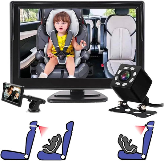 ALLRUBY 5 Baby Car Monitor - Clear View of Baby