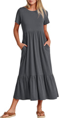 ANRABESS Womens 2025 Summer Casual Maxi Dress - Flowy Tiered Beach two
