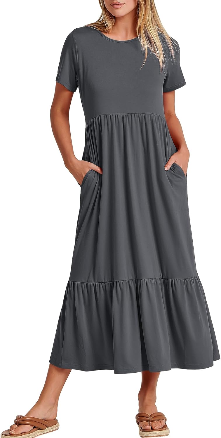 ANRABESS Womens Casual Maxi Dress for Summer Beach Travel