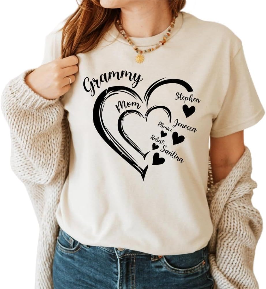 Custom Grandma Heart Shirt - Perfect Mother's Day Gift!