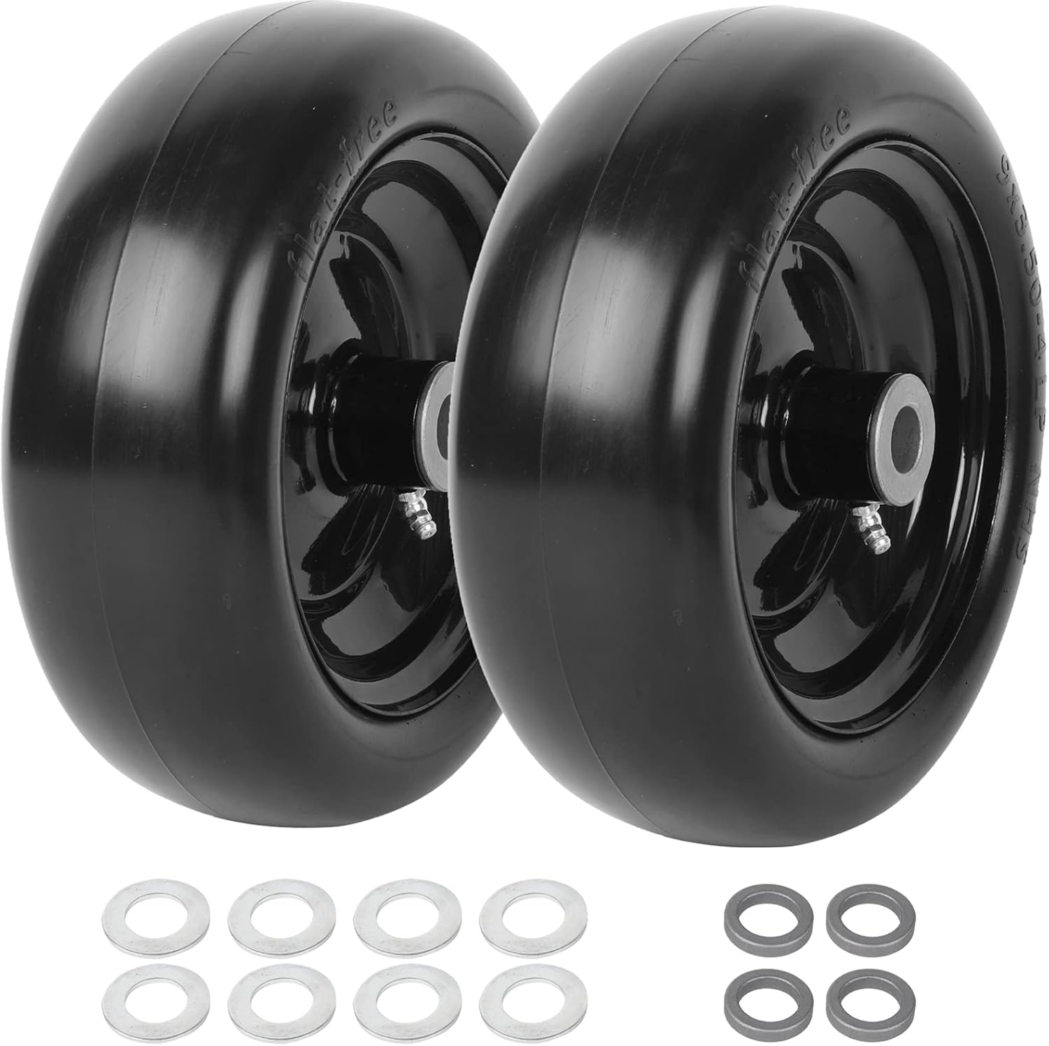 9x3.50-4 Flat Free Lawnmower Tire and Wheel Assemblies Review