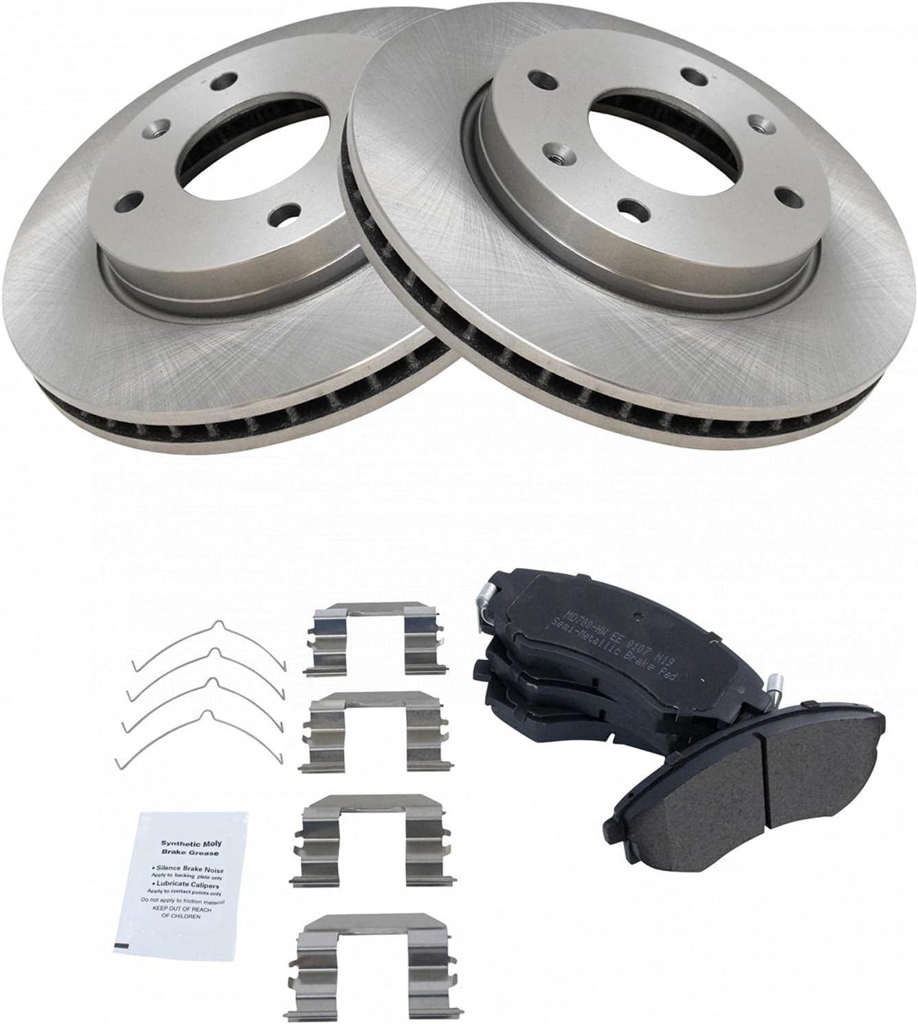 TRQ Front Brake Pad & Rotor Kit for 2001 Kia Optima Vehicles