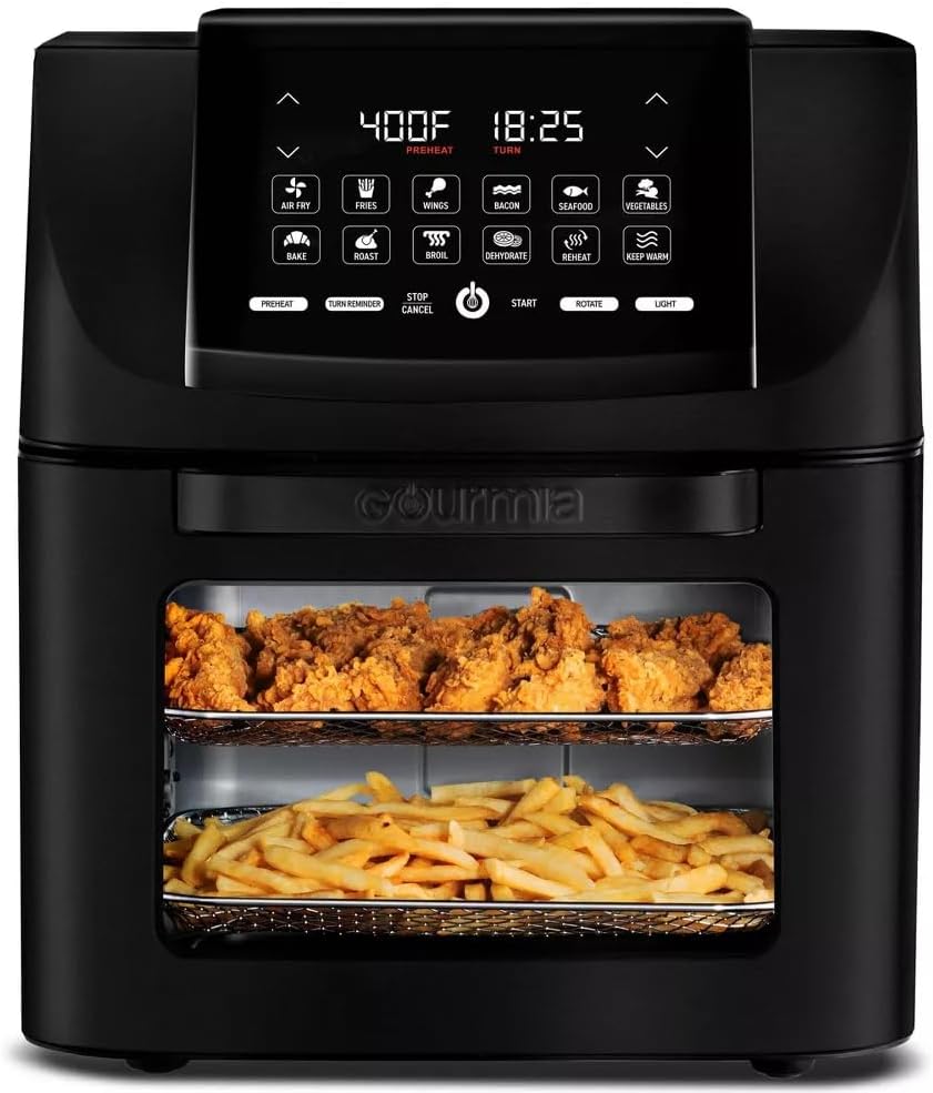 Versatile 14Qt Air Fryer: Rotisserie, Dehydrator, Deep Fryer