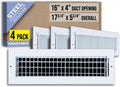 Fits 16x4 Duct Adjustable Air Supply Grille - 4 Pack