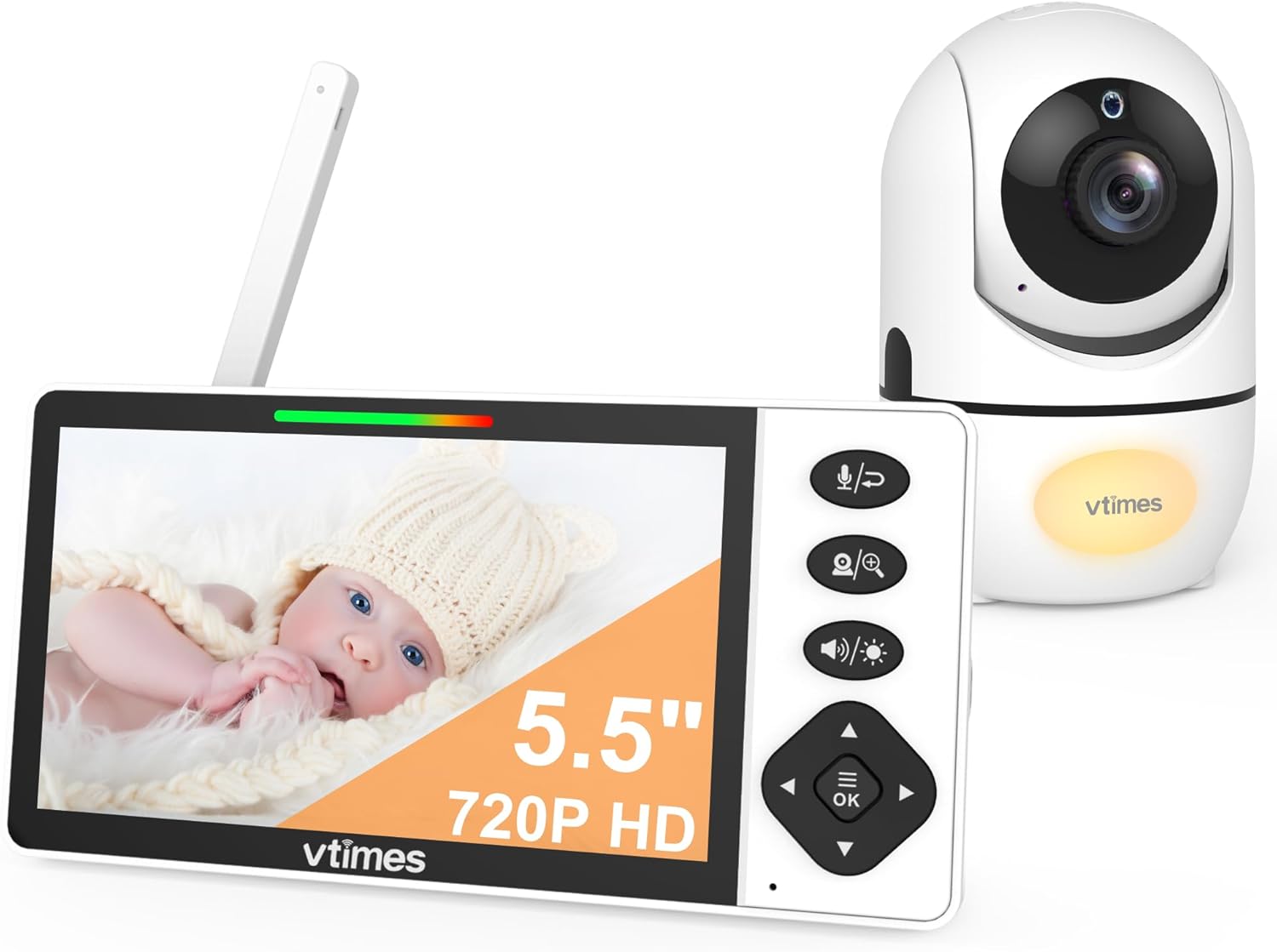 Clear View Baby Monitor 720P HD Screen, No WiFi, Vox Mode, Night Vision