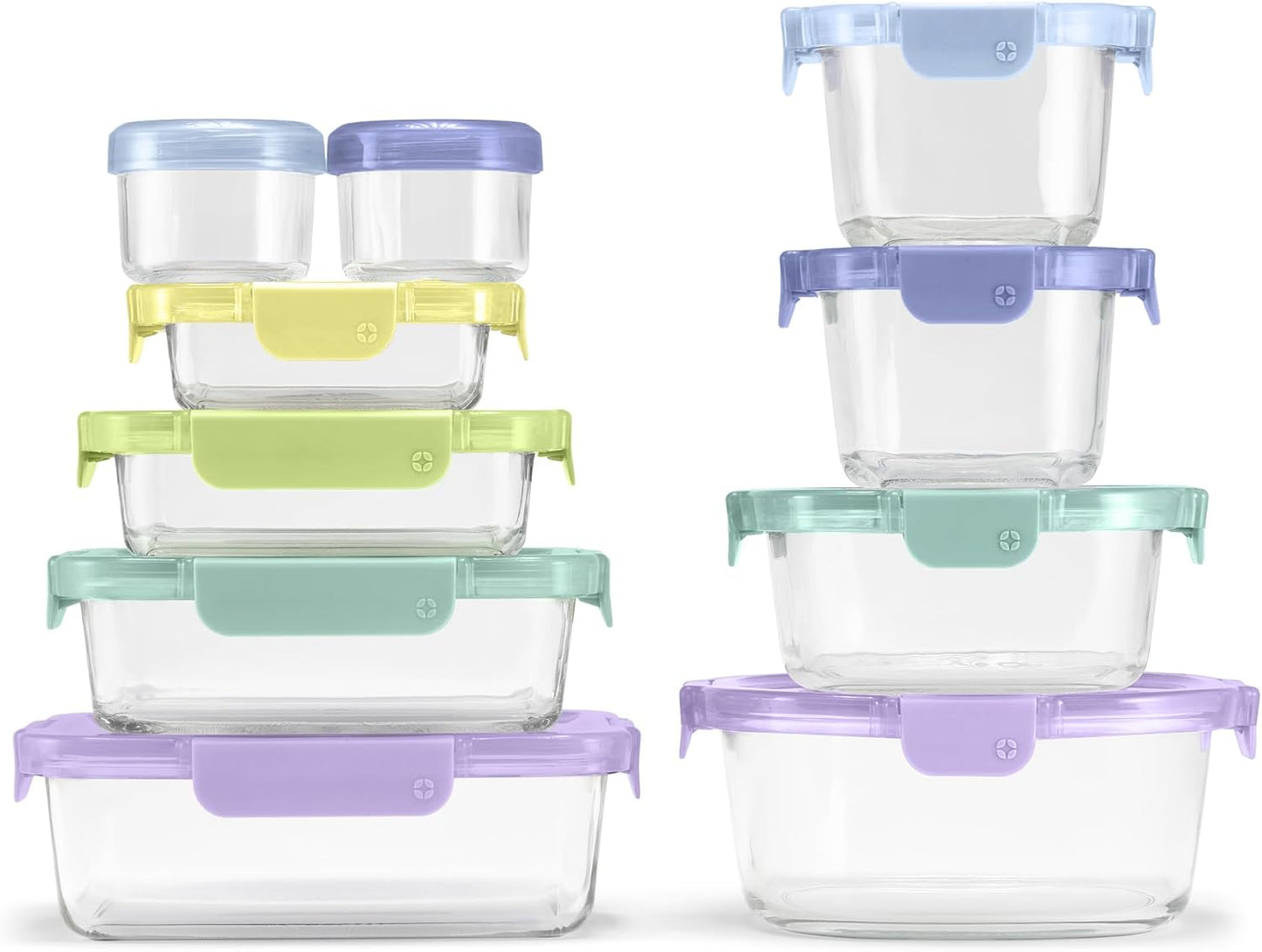 Ello Color Lock Mixed Glass Food Storage Set for Freshness