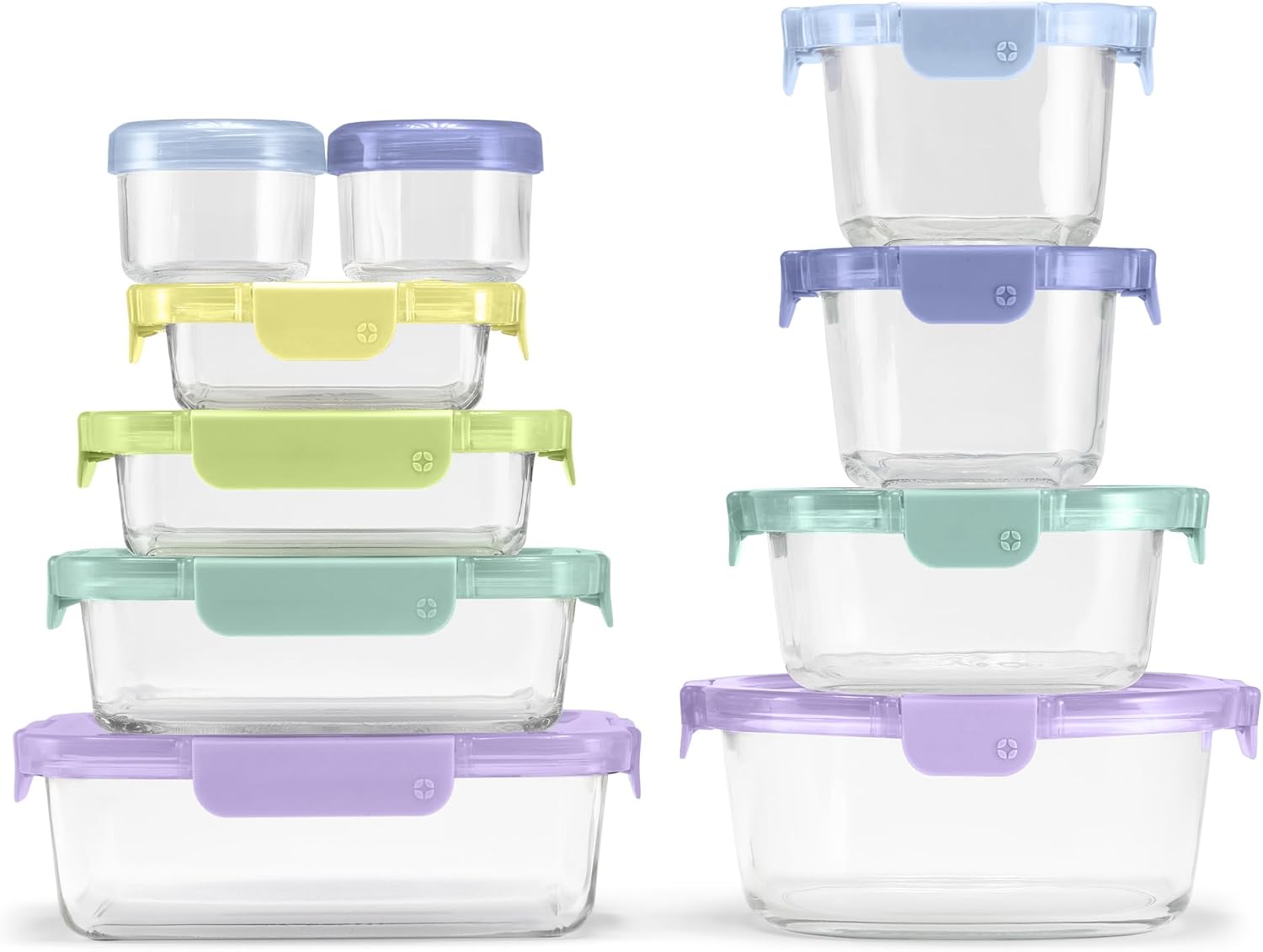 Ello Color Lock Mixed Glass Food Storage Set for Freshness