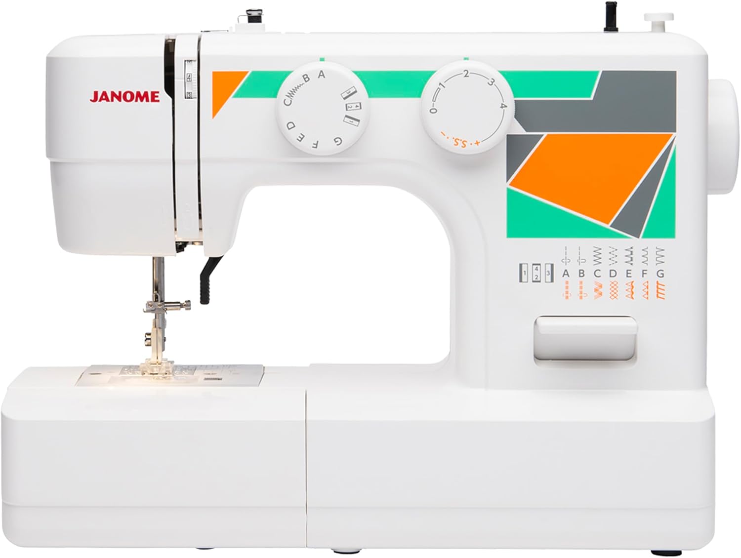 Janome MOD-15 Easy Sewing Machine - 15 Stitches, Adjustable Length