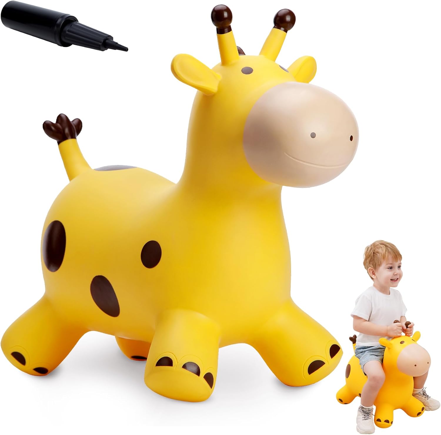 EVERICH TOY Giraffe Bouncy Horse Hopper for Active Toddlers