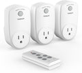 3 Pack Remote Control Outlet - Wireless Indoor On/Off Switches