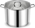 24 QT Stock Pot with Lid - Heavy-Duty Stainless Steel Stockpot