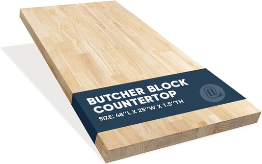 Hevea Solid Wood Butcher Block Countertop for DIY Projects