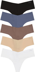 PINK Women's No Show Thong Underwear Multi Pack - 5-Pack XS-XXL