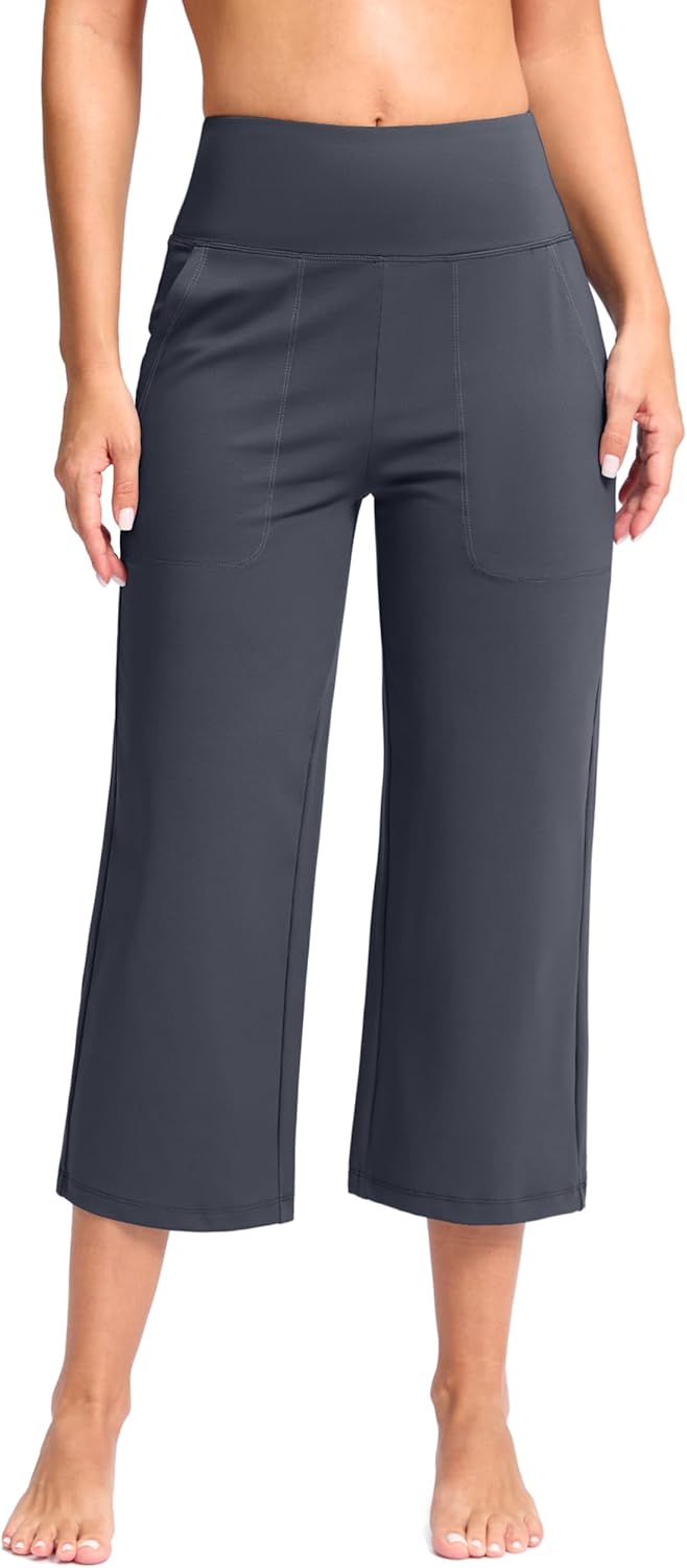 Women's Capri Pants with Pockets for Yoga and Casual Wear