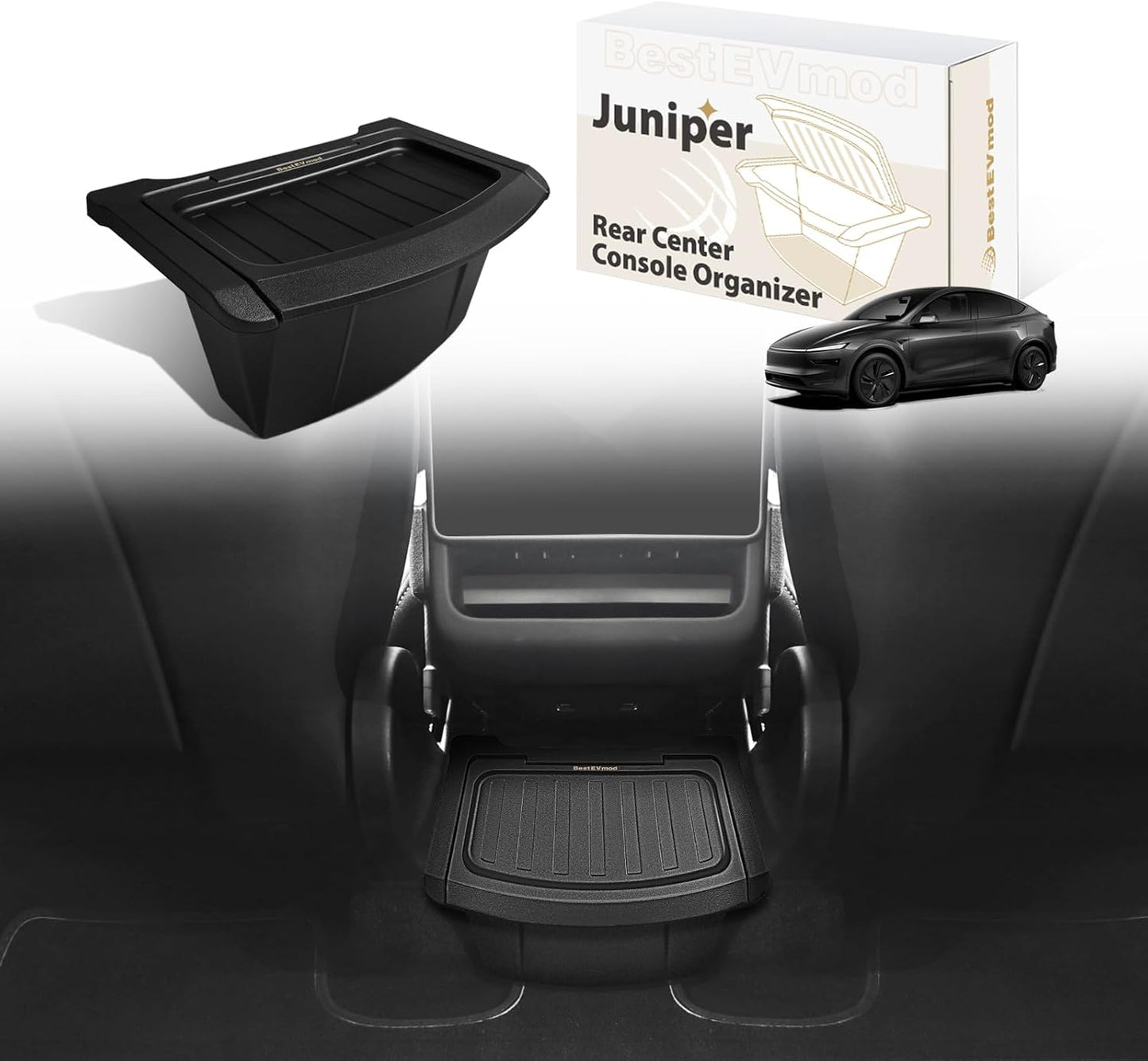 BestEvMod Rear Center Console Organizer for 2026+ Model Y