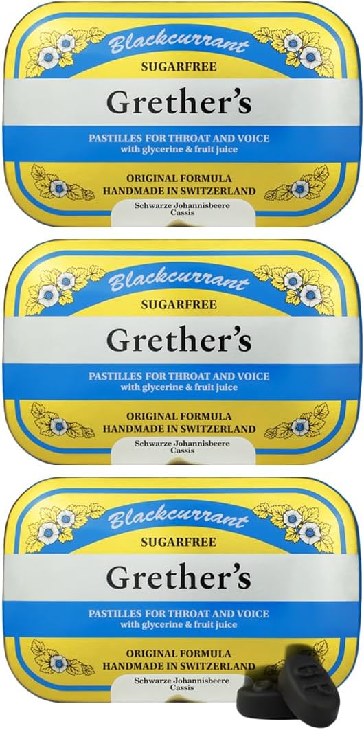 GRETHER'S Sugarfree Blackcurrant Pastilles for Soothing Relief