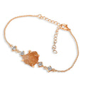 Raw Sunstone Crystal Chain Bracelet - Polished Birthstone Jewelry