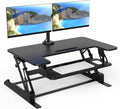 Mount-It! Standing Desk Converter w/ Dual Monitor - Adjustable Height, 2 Screen Mounts - Gas Spring Lift