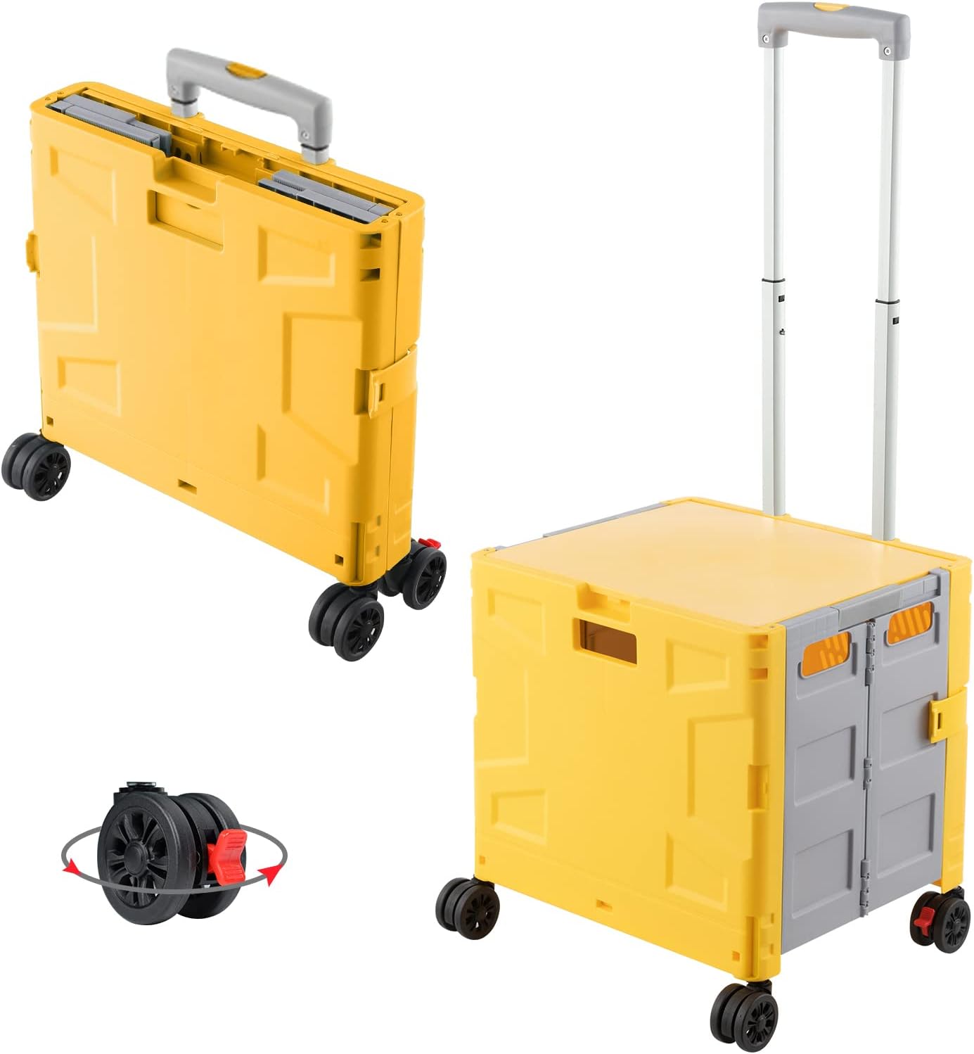 FELICON Folding Utility Cart with 4 Rotate Wheels for Easy Use