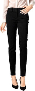 Women's Straight Fit Stretch Dress Pants - Slim Pull-On Twill